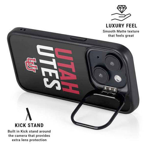 University of Utah Interlocking U iPhone 15 Kickstand Case